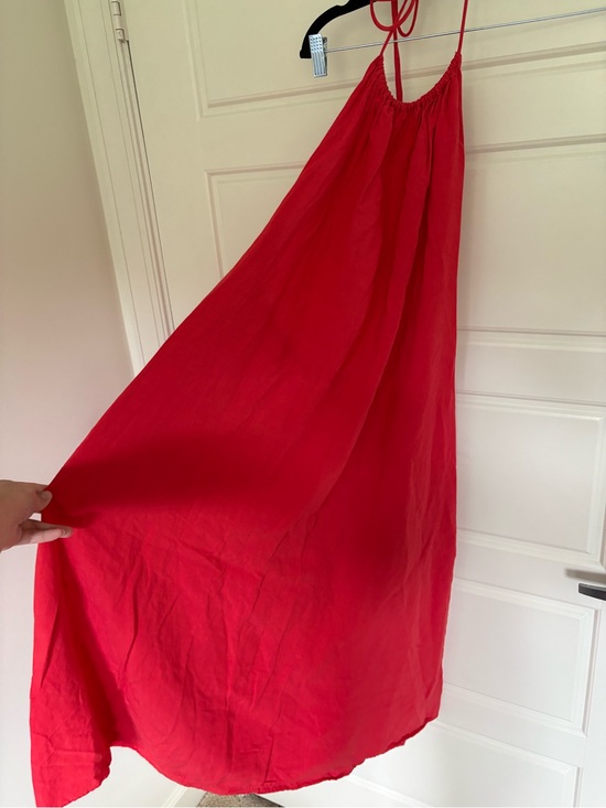 Zara Dresses & Skirts - Red Linen-Blend halter dress